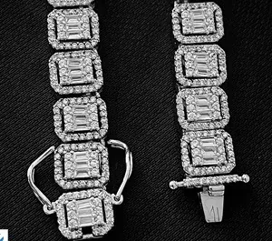 Custom Tennis Bracelet in silver tone with clear stones
