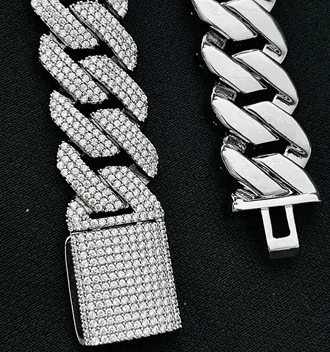 Custom Designer Bracelet in silver tone with clear stones