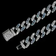 Custom Cuban Link Chain in mixed-tone with clear stones