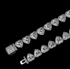Custom Tennis Chain in silver tone with clear stones