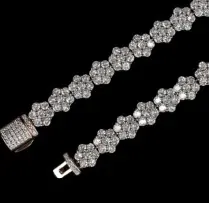 Custom Statement Chain in silver tone with clear stones