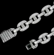 Custom Oval Link Chain in silver tone