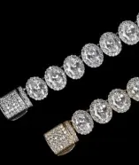 Custom Tennis Chain in silver and gold tone with clear stones