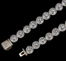 Custom Tennis Chain in silver tone with clear stones