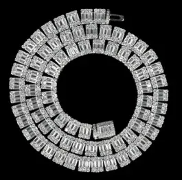 Custom Tennis Necklace in silver tone with clear stones