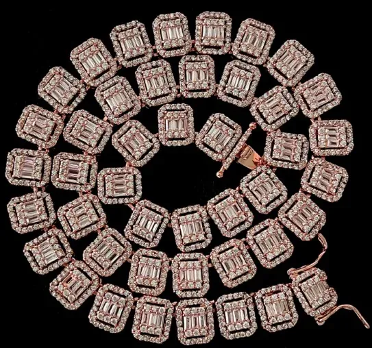 Custom Statement Necklace in rose gold tone with clear stones