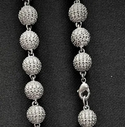 Custom Beaded Necklace in silver tone with clear stones
