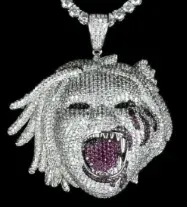 Custom Animal Pendant in silver tone with clear stones