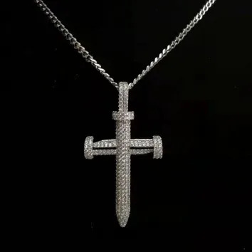 Custom Cross Pendant in silver tone