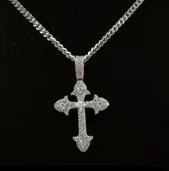 Custom Cross Pendant in silver tone