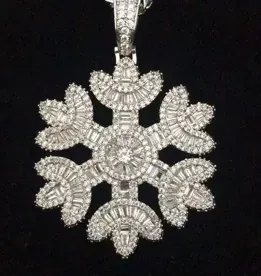 Custom Novelty Pendant in silver tone with clear stones