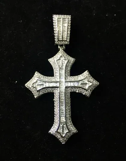 Custom Cross Pendant in silver tone