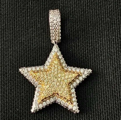 Custom Symbol Pendant in gold tone with clear stones