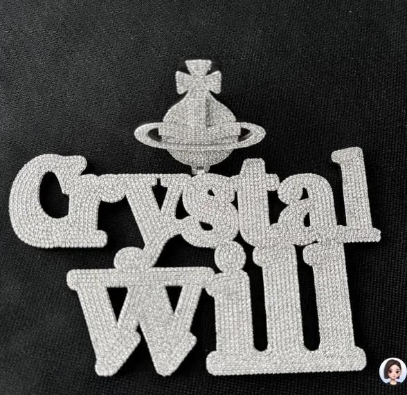 Custom Text Pendant in silver tone
