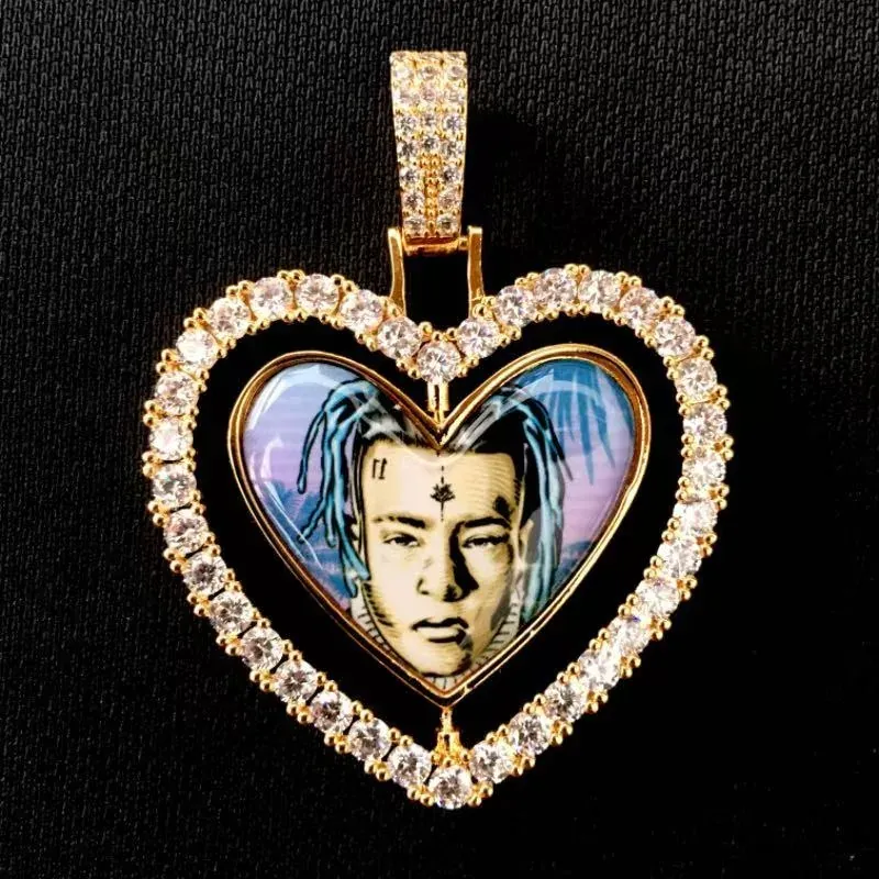 Custom Photo Pendant in silver and gold tone with photo insert design