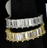 Custom Eternity Ring in silver and gold tone with clear stones
