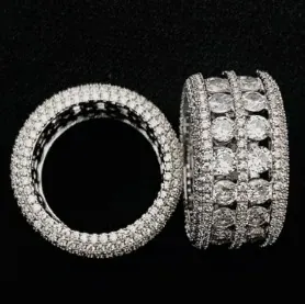 Custom Eternity Ring in silver and black tone with clear stones