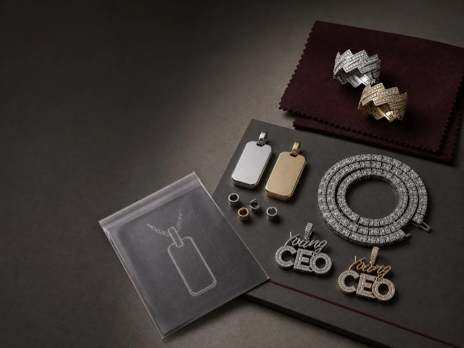 Polished plated jewelry used as a tarnish-resistant finish direction reference