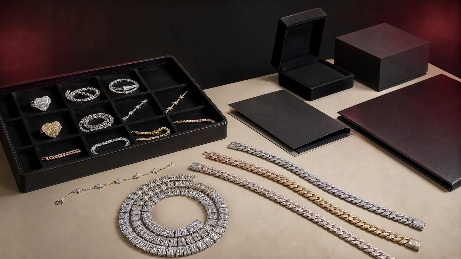 Custom jewelry samples and finished private label jewelry collection